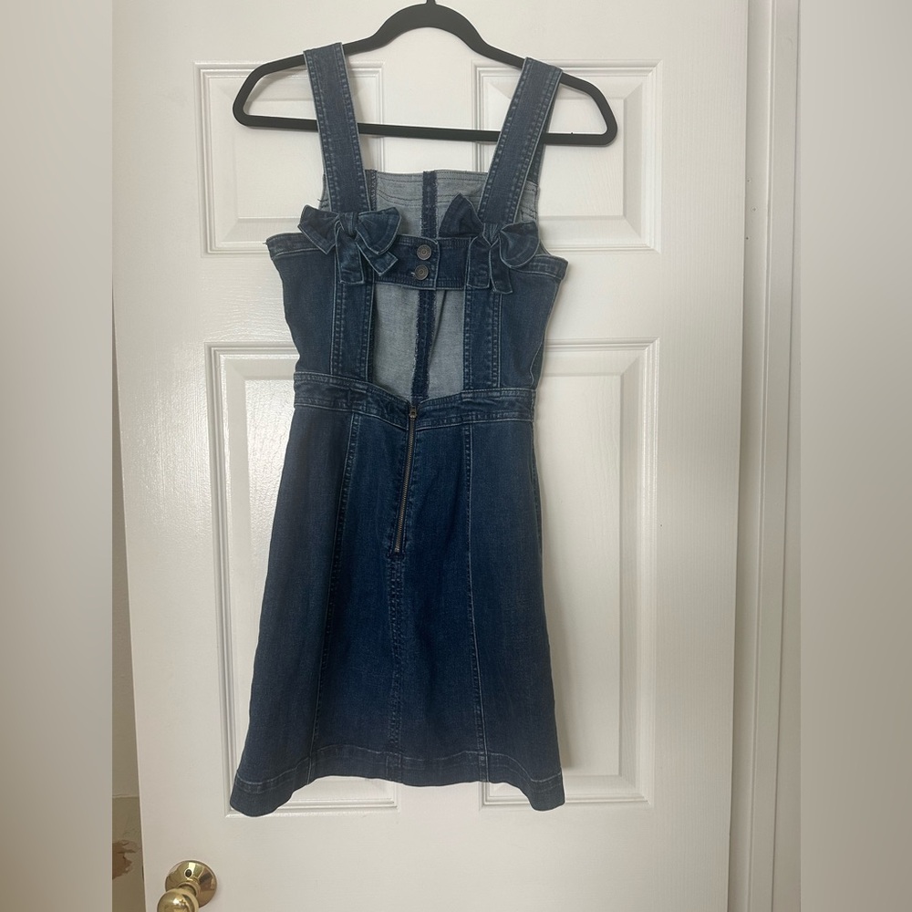 Madewell denim apron bow-back dress